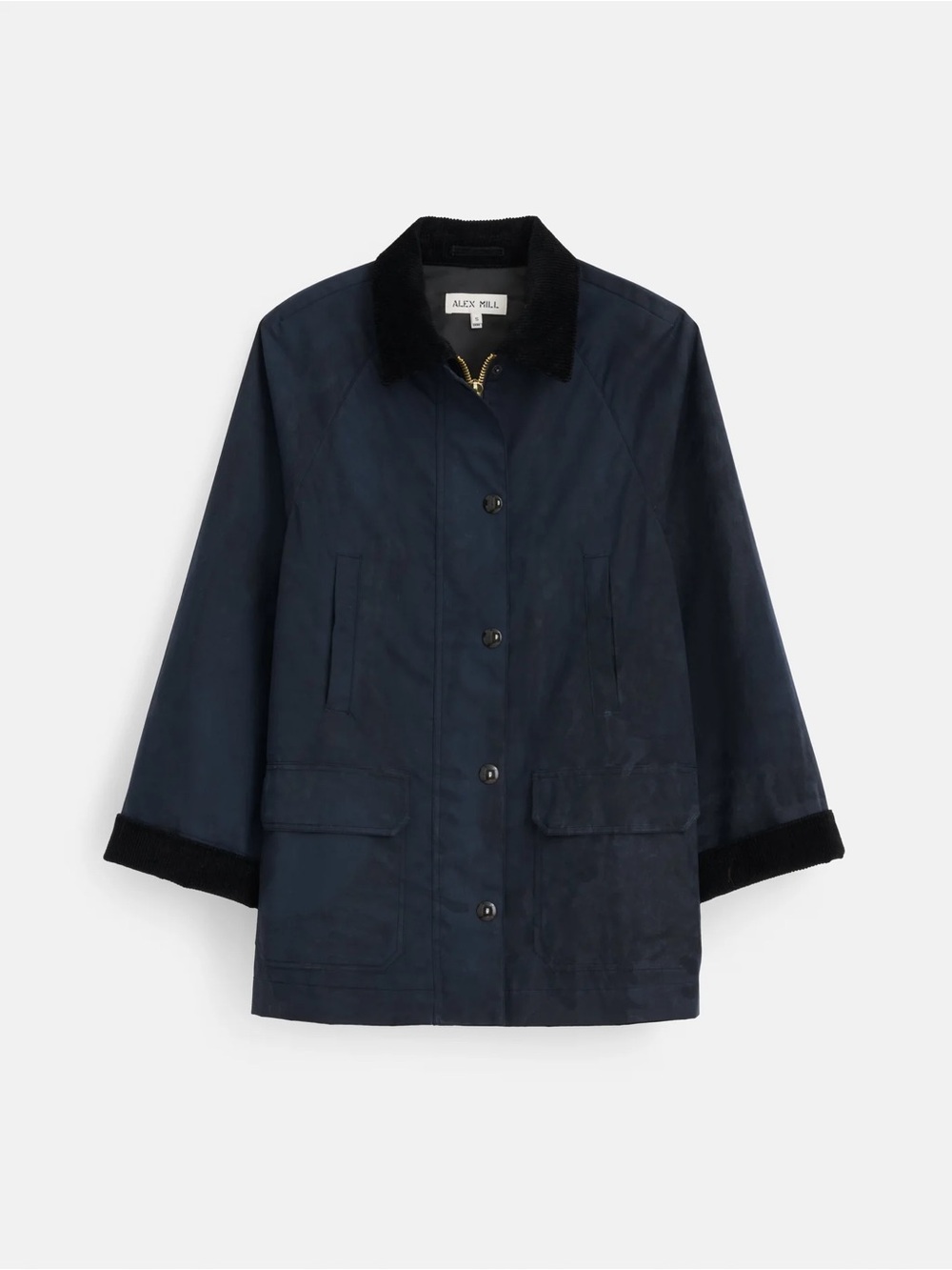 Alex Mill Chiltern Street Jacket In Waxed Cotton Navy M - Picture 3 of 8